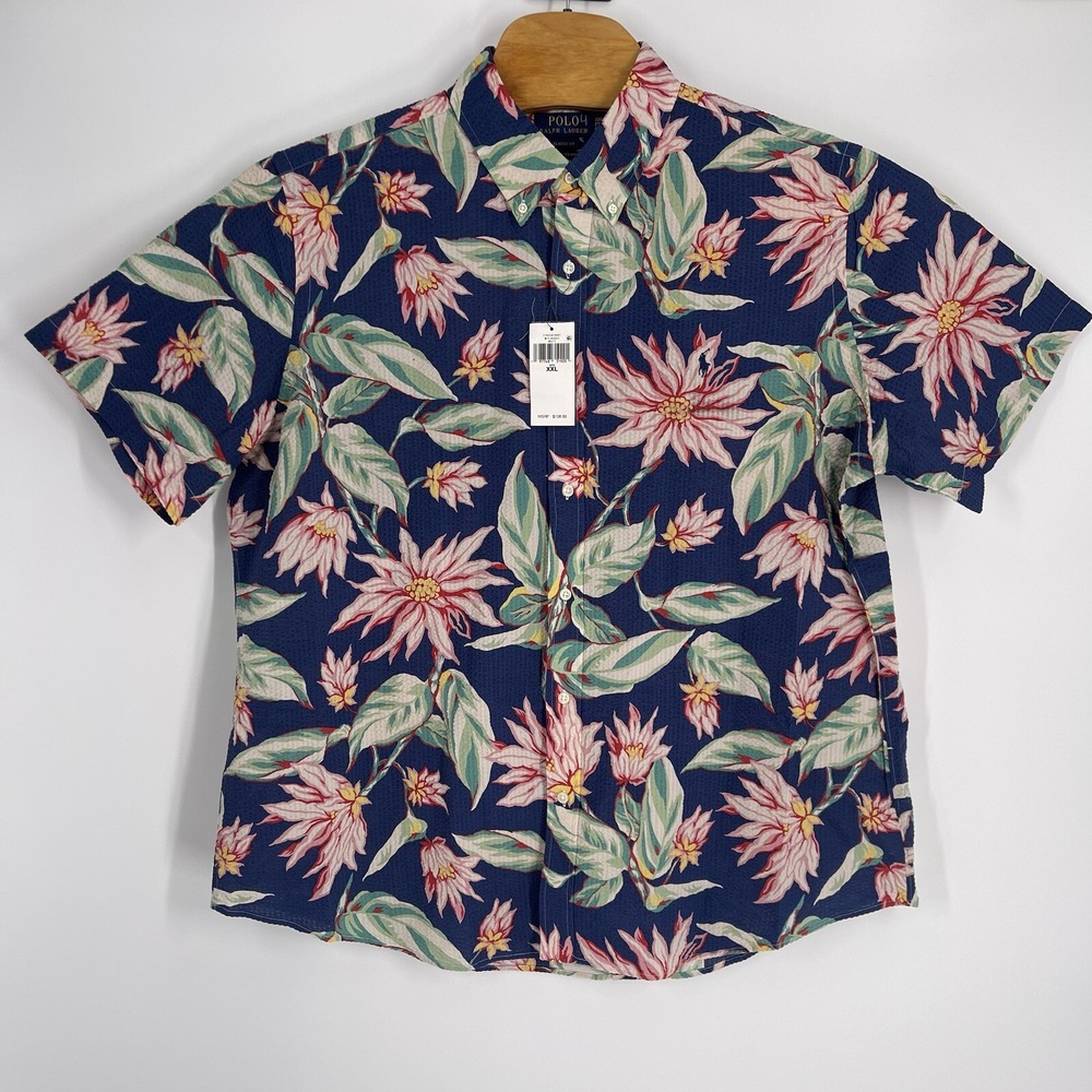 Polo Ralph Lauren Men's Shirt Sz 2XL Classic Fit FLoral Seersucker Shirt Multi - Picture 10 of 12